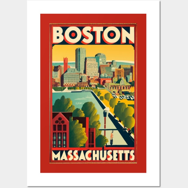 A Vintage Travel Art of Boston - Massachusetts - US Wall Art by goodoldvintage